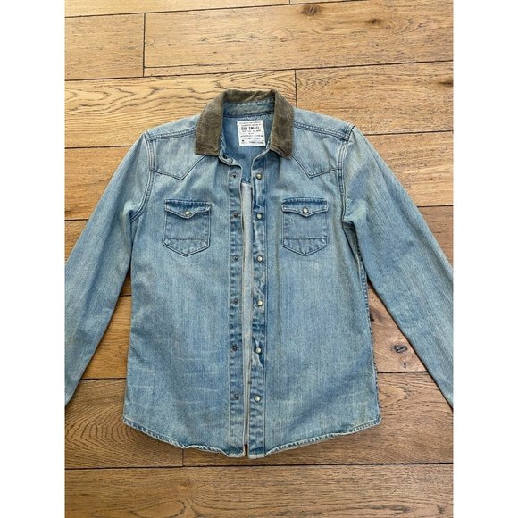 All Saints Men's Reed Regular Fit Blue Denim Shirt - Picture 5 of 10